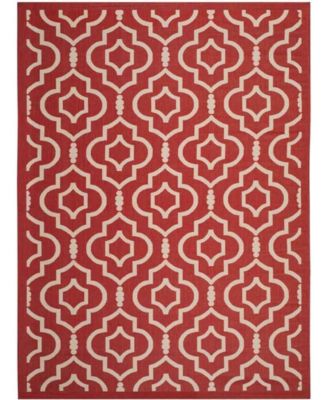 Courtyard CY6926 Red and Bone 8' x 11' Sisal Weave Outdoor Area Rug