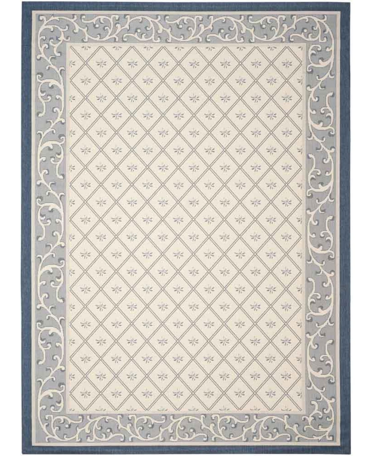 Safavieh Courtyard Beige and Navy 9' x 12' Sisal Weave Outdoor Area Rug - Beige / Na