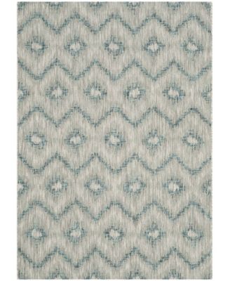 Courtyard CY8463 Gray and Blue 5'3" x 7'7" Outdoor Area Rug