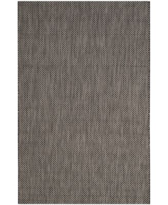 Courtyard CY8521 Black and Beige 5'3" x 7'7" Sisal Weave Outdoor Area Rug
