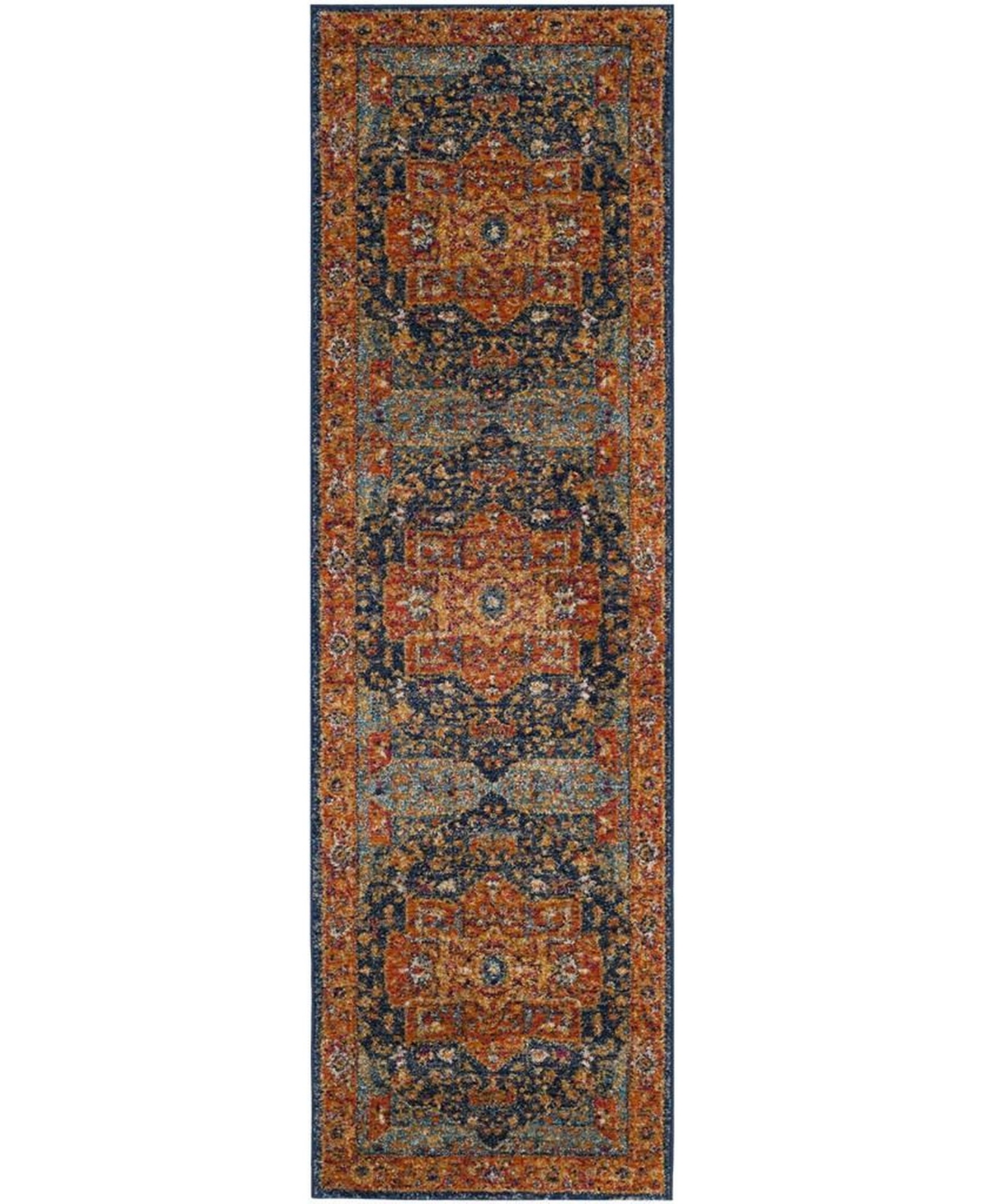 Safavieh Evoke EVK275and Orange Area Rug - Blue