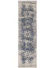 Jean Pierre Tufted Floral Scrollwork Accent Rug - Navy/White - 2 ft