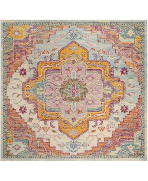 Safavieh Crystal Light Blue and Fuchsia 7' x 7' Square Area Rug