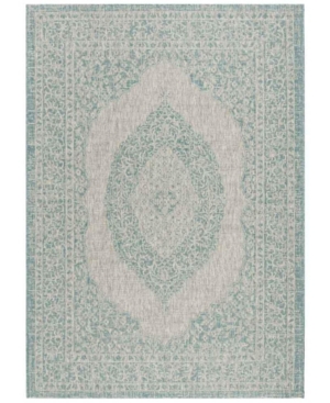 Safavieh Courtyard Light Gray and Aqua 2'7