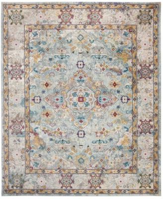 Aria Beige and Blue 9' x 12' Area Rug