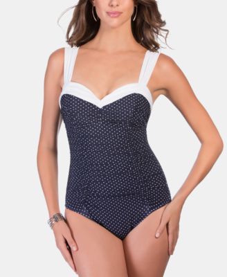 Miraclesuit Pin-Point Saxon Underwire Allover Slimming One-Piece Swimsuit