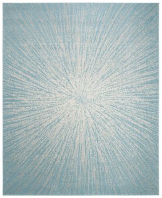 Evoke EVK228 Aqua and Ivory 8' x 10' Area Rug