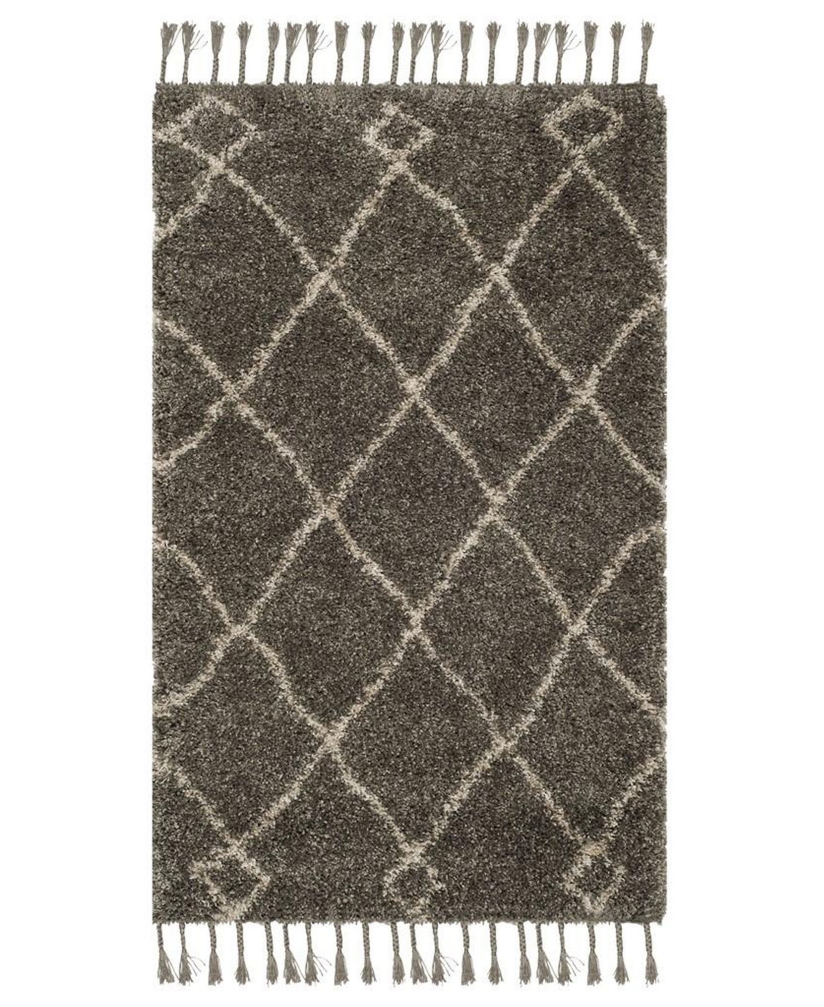 Safavieh Moroccan Fringe Shag MFG241 X 5' Area Rug -Cream