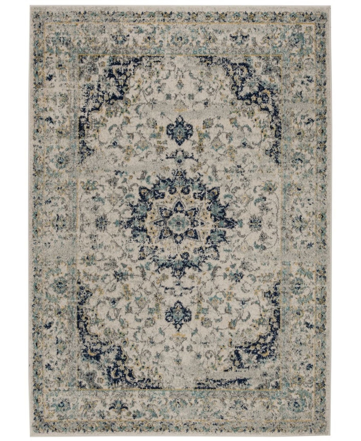 Safavieh Madison MAD155M Ivory and Blue 9' x 12' Sisal Weave Area Rug - Ivory