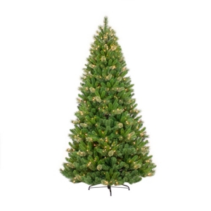 Puleo International 7.5 Ft. Pre-lit Teton Pine Artificial Christmas Tree With 600 Clear Ul Listed Lights In Green