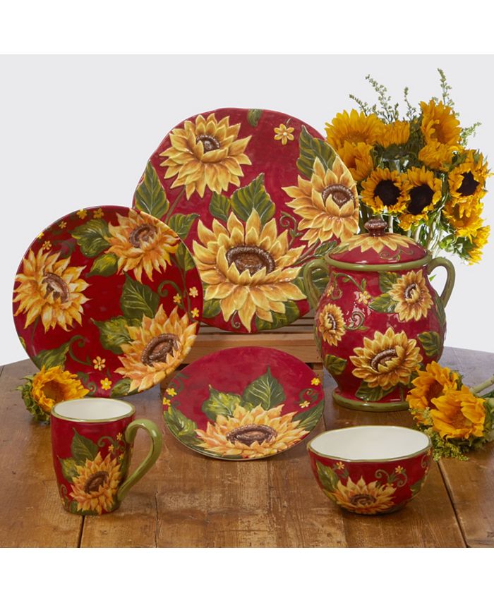 Certified International Sunset Sunflower Oval Platter 16 x 12,One Size Multicolored 