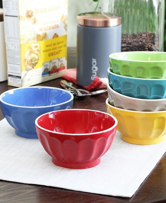 Laurie Gates Color Fun 6 Piece 6" Cereal Bowl Set Macy's