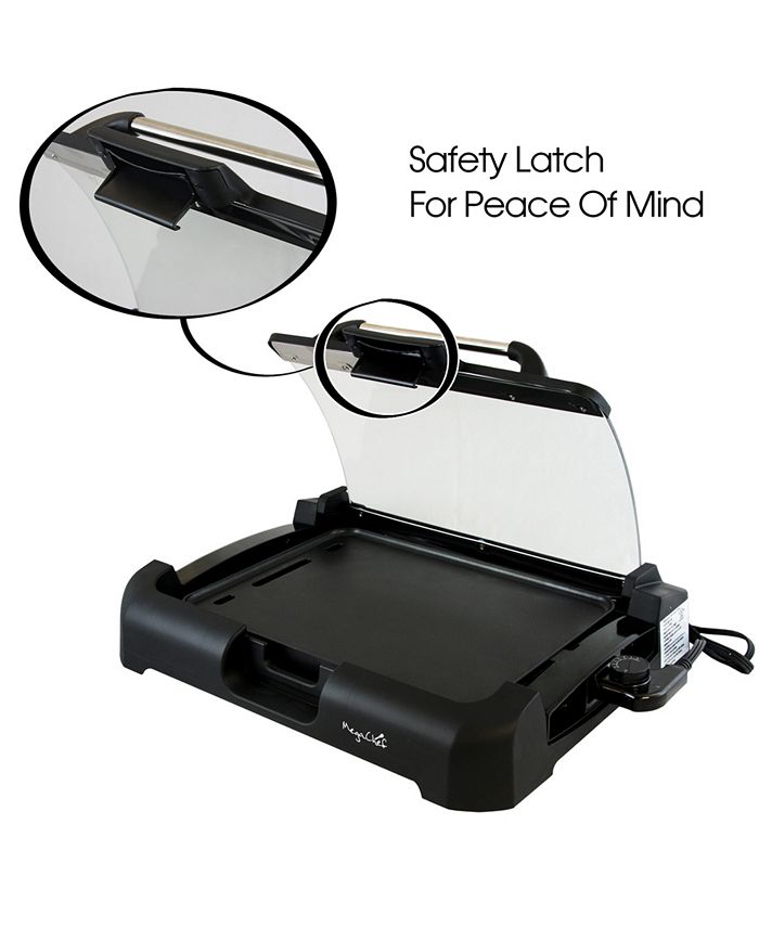 MegaChef Reversible Indoor Grill and Griddle with Removable Glass Lid