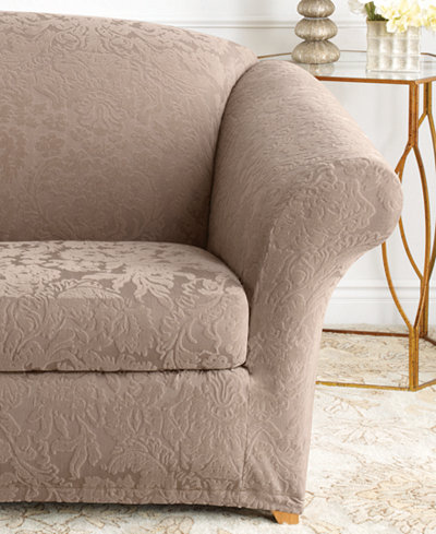 Sure Fit Stretch Jacquard Damask Slipcover Collection