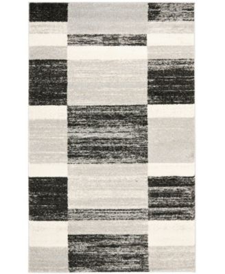 Retro RET2692 Black and Light Gray 8' x 10' Area Rug