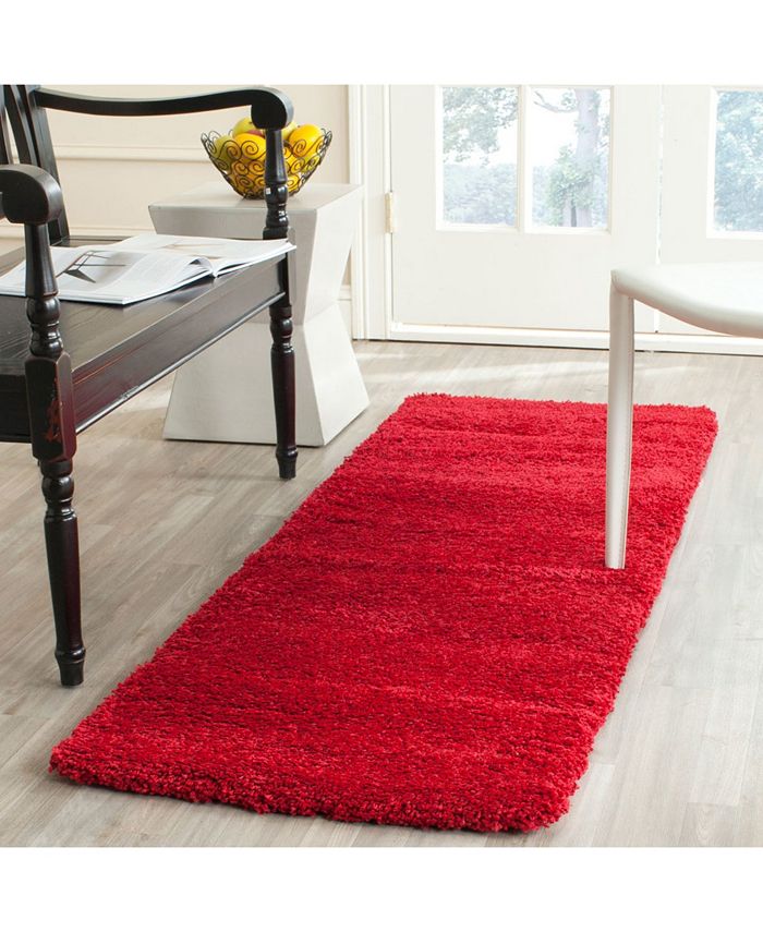 Safavieh Shag Red 2' x 8' Runner Area Rug Macy's