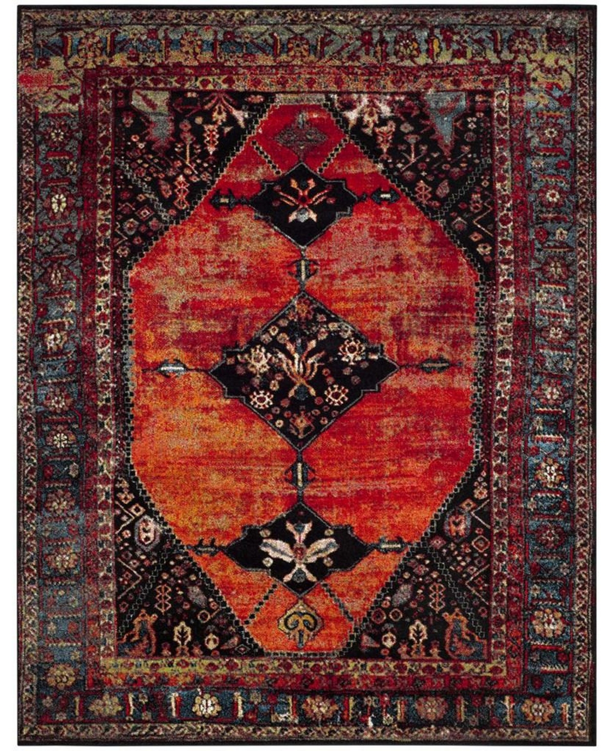 Safavieh Vintage Hamadan Orange and Multi 9' x 12' Area Rug - Orange