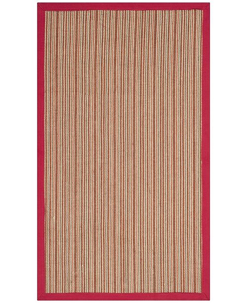 Safavieh Natural Fiber Brown And Red 3 X 5 Sisal Weave Area Rug