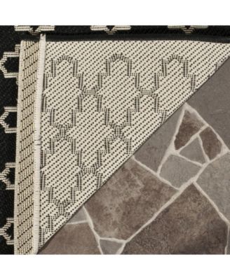 Courtyard CY6919 Black and Beige 5'3" x 7'7" Outdoor Area Rug