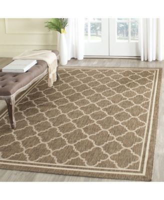 Courtyard CY6918 Brown and Bone 5'3" x 7'7" Outdoor Area Rug