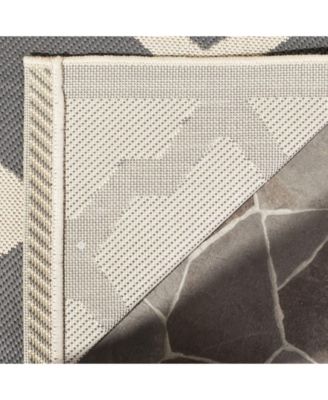 Courtyard CY6903 Anthracite and Beige 5'3" x 7'7" Sisal Weave Outdoor Area Rug