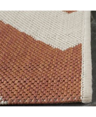 Courtyard CY6244 Terracotta and Beige 5'3" x 7'7" Outdoor Area Rug