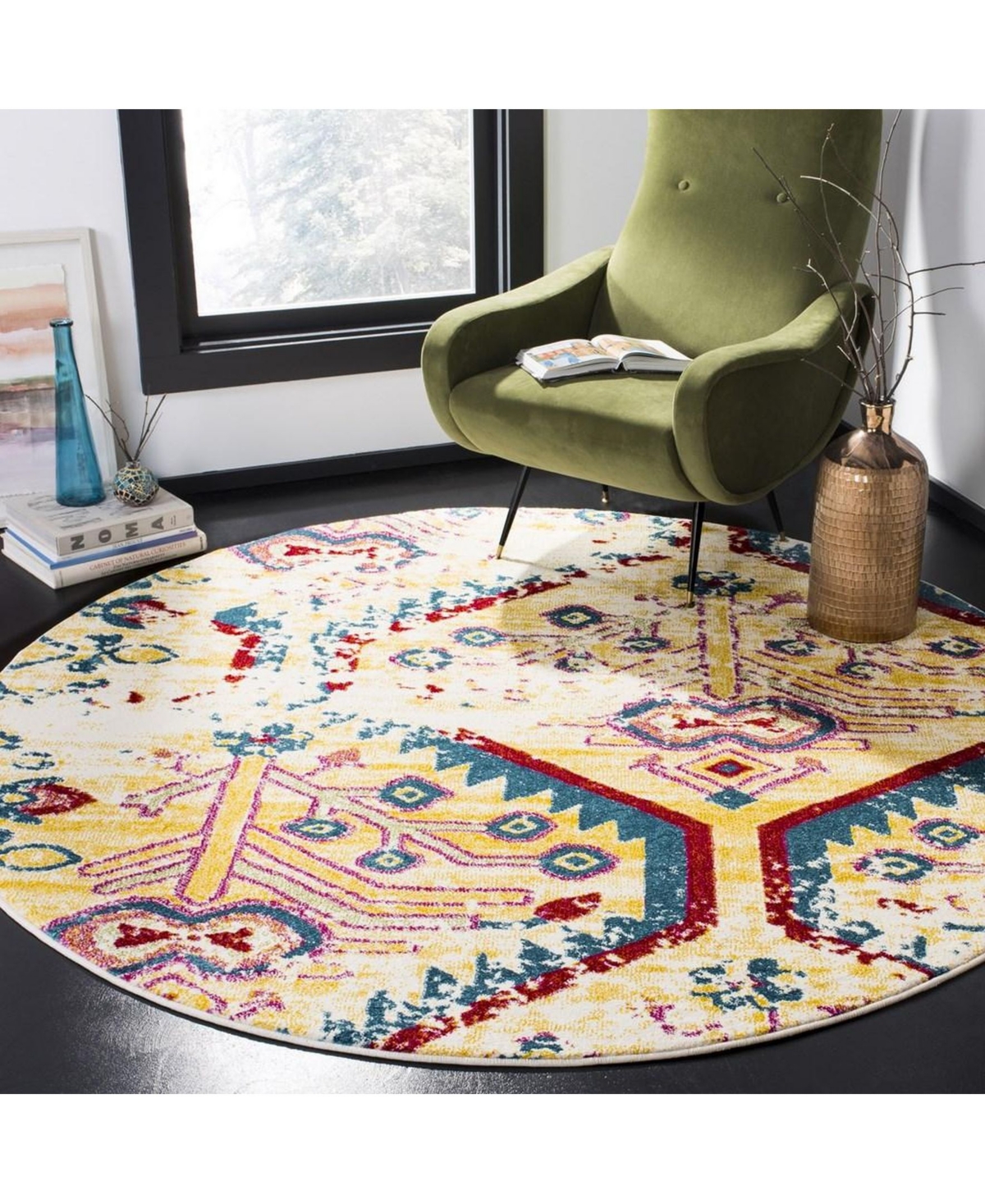 Safavieh Watercolor WTC698ow and Blue x Area Rug