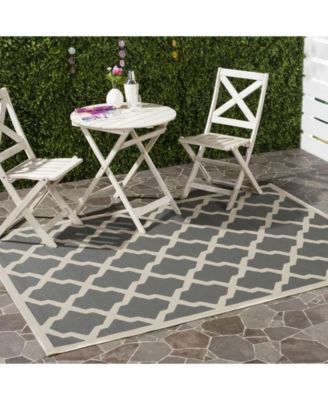 Courtyard CY6903 Anthracite and Beige 5'3" x 7'7" Sisal Weave Outdoor Area Rug