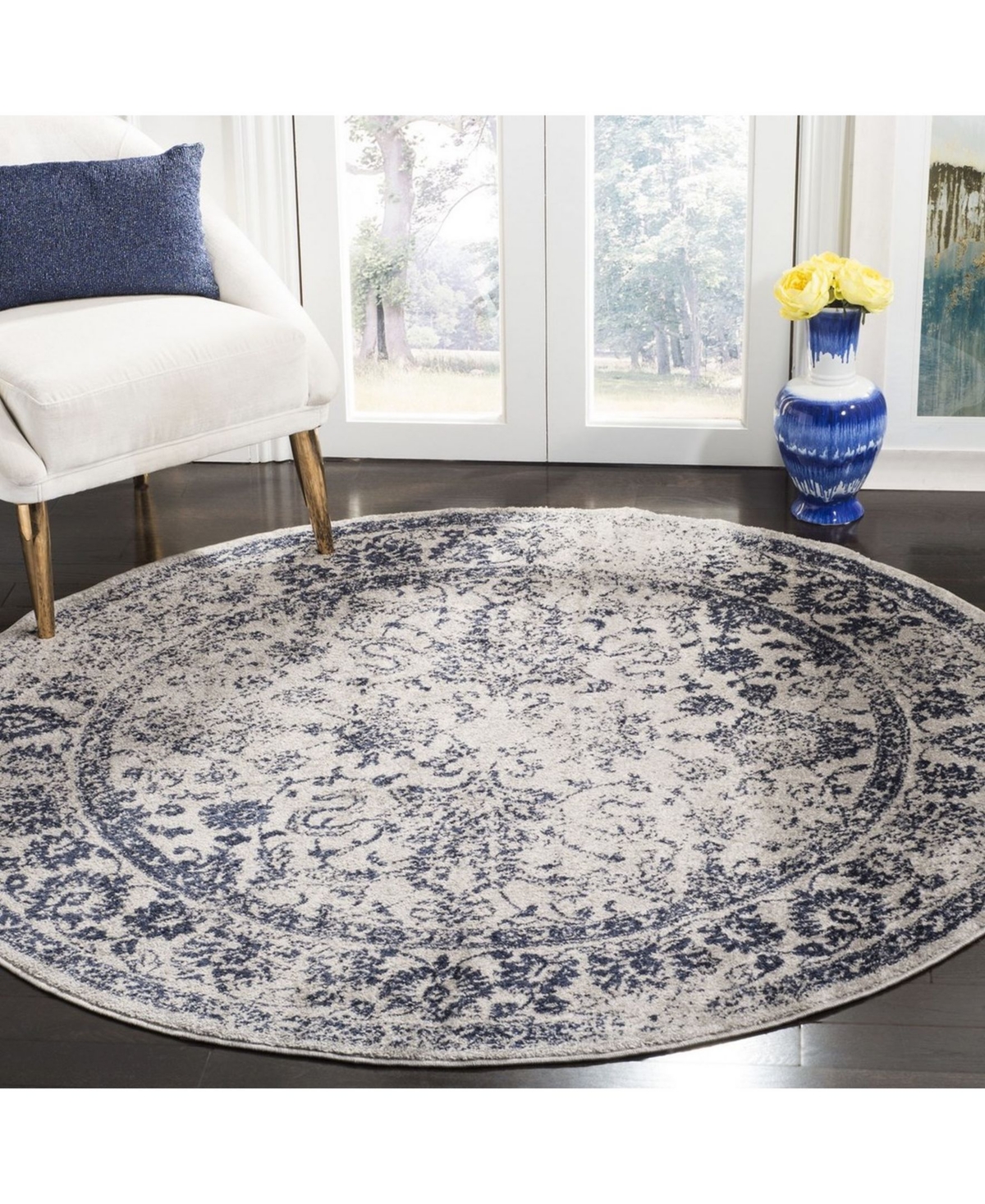 Safavieh Adirondack 109and Navy x Area Rug - Gray