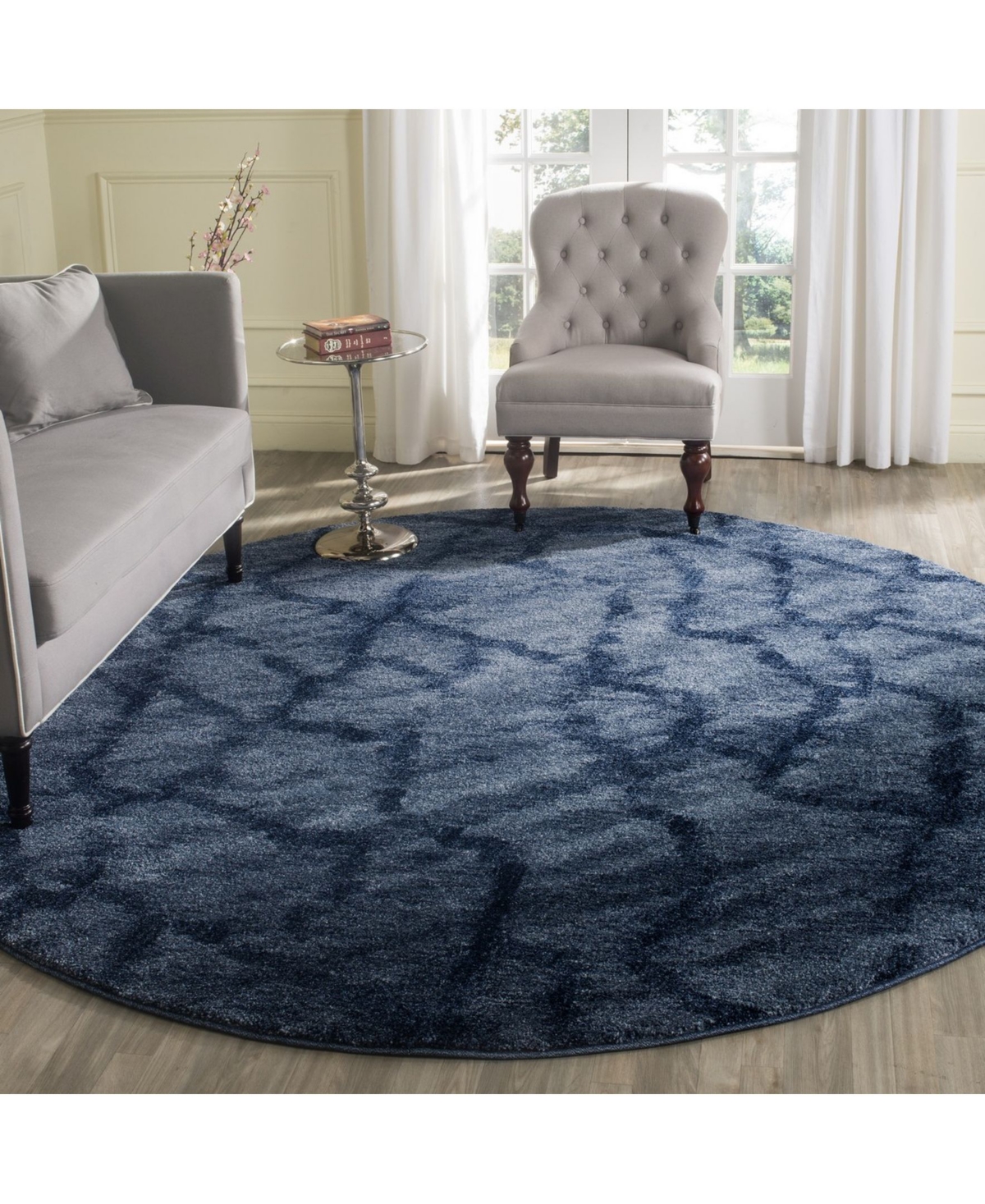 Safavieh Retro RET2144and DarkRound Area Rug - Blue