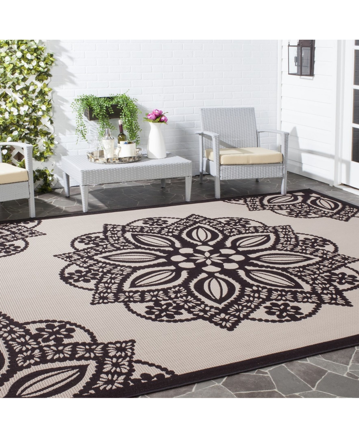 Safavieh Courtyard CY6139and Black Sisal Weave Outdoor Area Rug -/ Bl