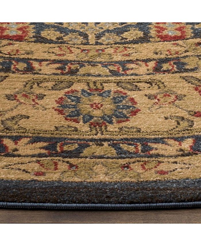 Safavieh Mahal Navy and Natural 6'7" x 6'7" Round Area Rug & Reviews