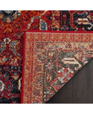 Vintage Hamadan VTH220 Orange and Navy 5'3" x 7'6" Area Rug