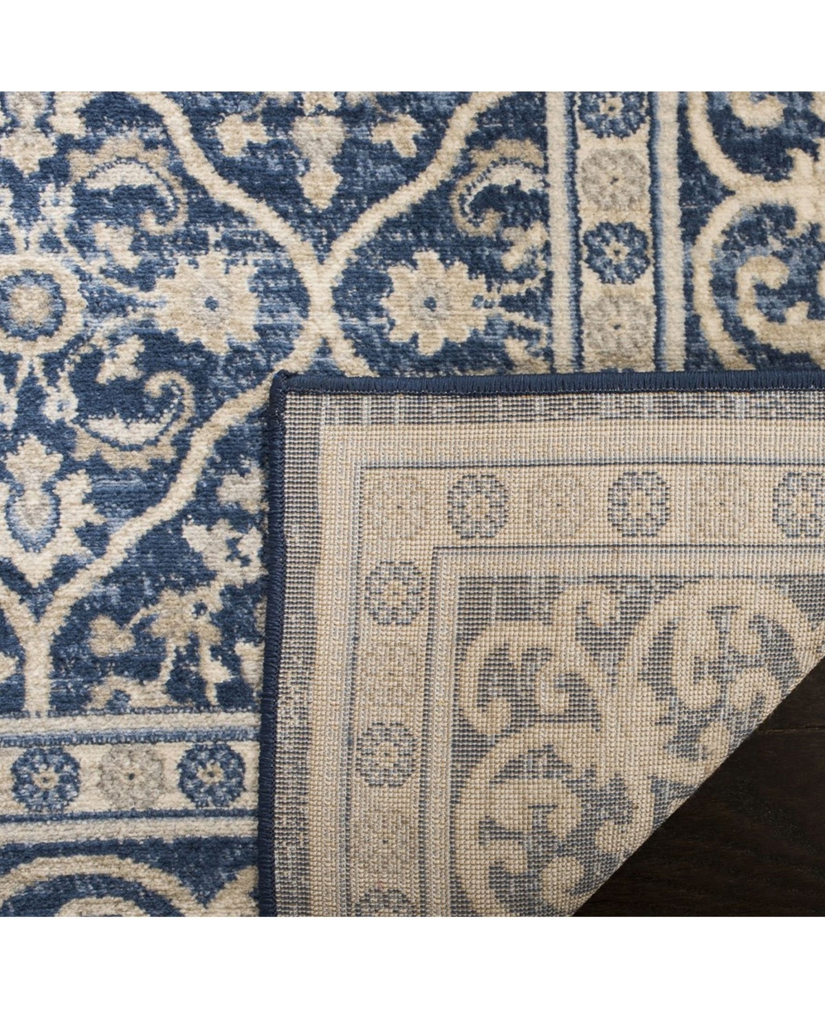 Safavieh Brentwood BNT870and Light Gray Sisal Weave Area Rug - Navy