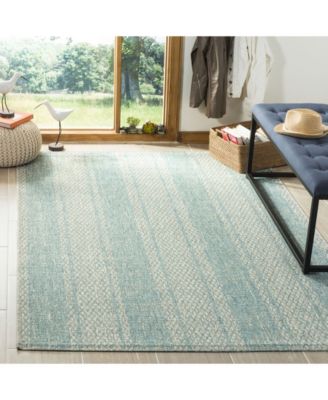 Courtyard CY8736 Light Gray and Aqua 5'3" x 7'7" Sisal Weave Outdoor Area Rug