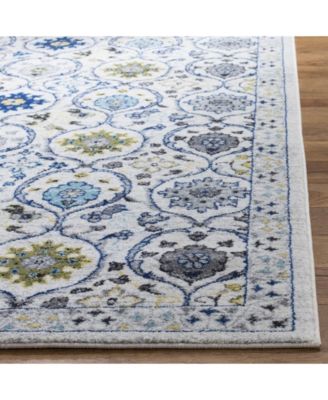 Evoke EVK210 Ivory and Blue 5'1" x 7'6" Area Rug