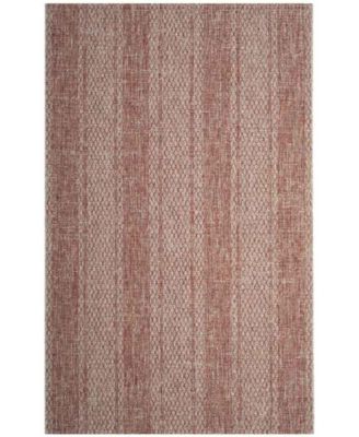 Courtyard CY8736 Light Beige and Terracotta 5'3" x 7'7" Sisal Weave Outdoor Area Rug