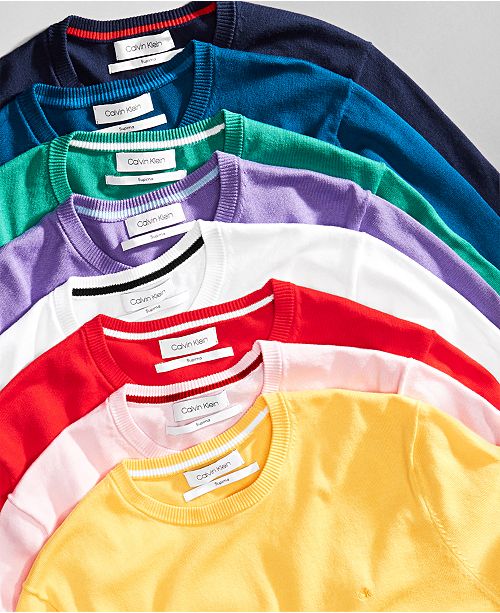 Calvin Klein Men's Solid Supima Cotton Sweater & Reviews Sweaters