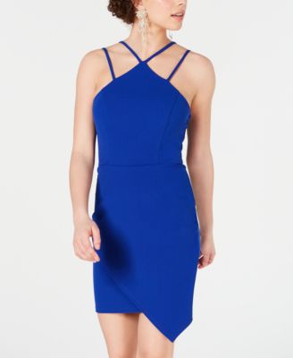 Sequin Hearts Juniors' Strappy Asymmetrical Bodycon Dress - Macy's