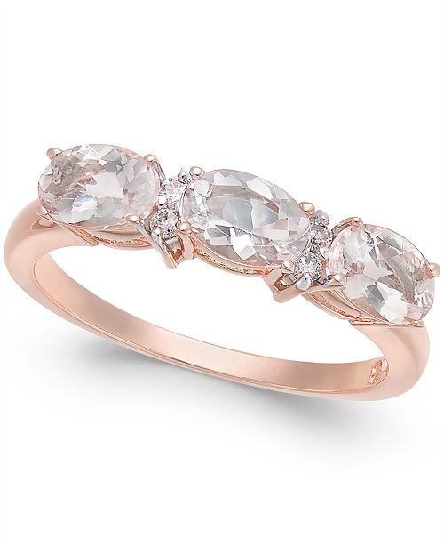 Macy S Morganite 1 1 3 Ct T W Diamond Accent Statement Ring