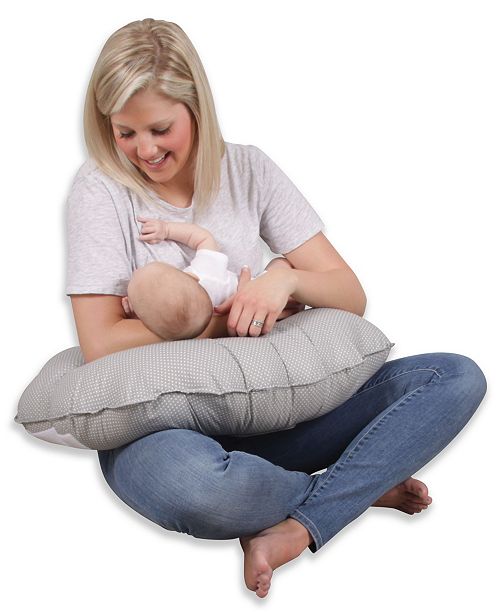 Leachco Cuddle U Original Nursing Pillow And More Gray Pin Dot