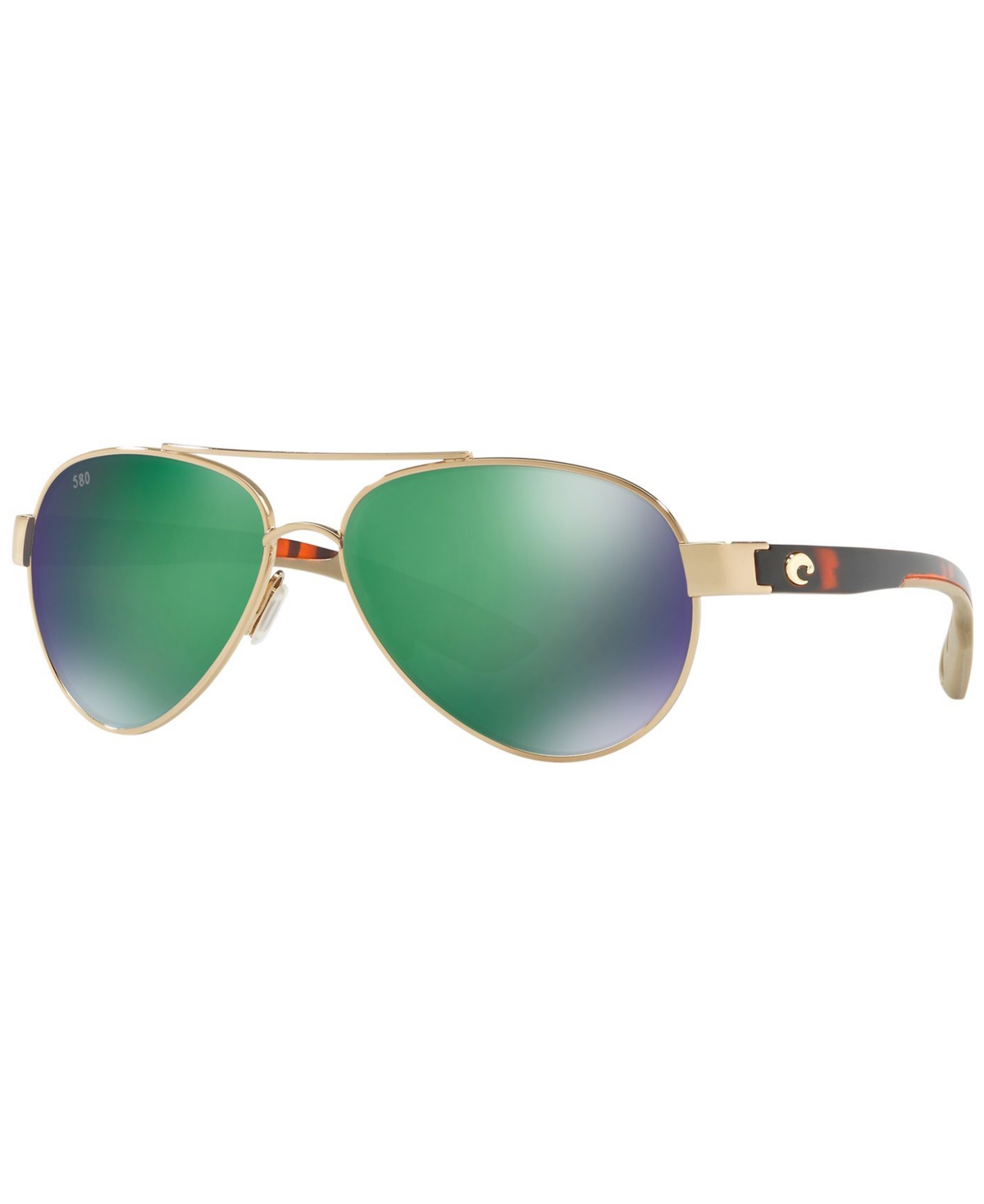 Costa Del Mar Women's Polarized Sunglasses, Cdm Loreto 57 In Gold Pink Shiny,green Mir Pol