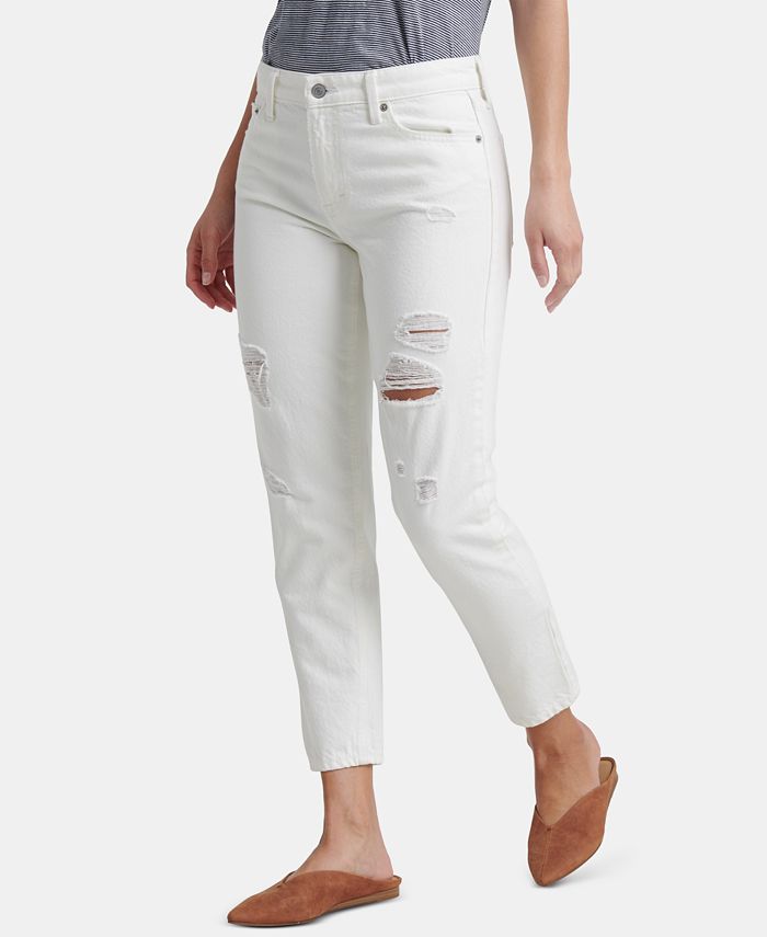 Lucky Brand Cotton Ripped SlimLeg Boyfriend Jeans Macy's