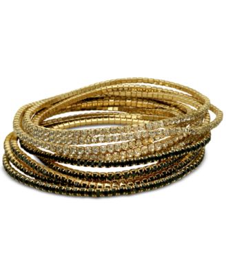 GUESS - 10-Pc. Set Crystal Stretch Bracelets