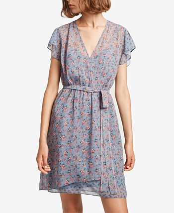 French connection celestia shop sheer wrap dress