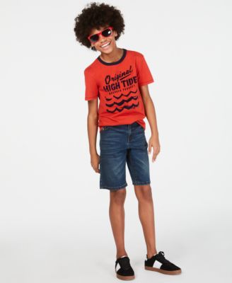 Epic Threads Big Boys High Tide T-Shirt & Kenmare Denim Shorts, Created ...