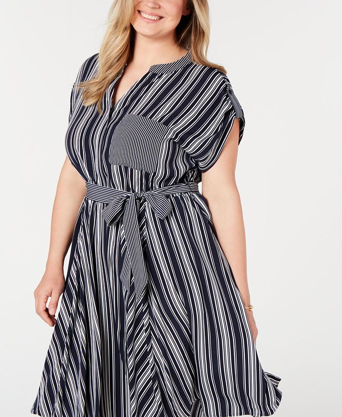 Charter Club Plus Size Striped Dress, Created for Macy's - Macy's