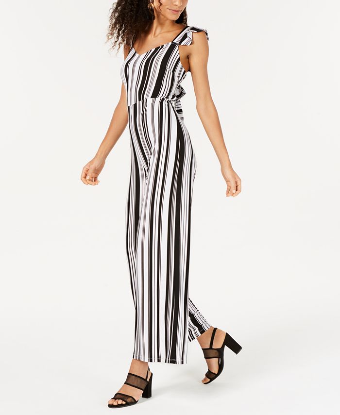 Bar III Striped Cutout Jumpsuit, Created for Macy's & Reviews - Pants ...