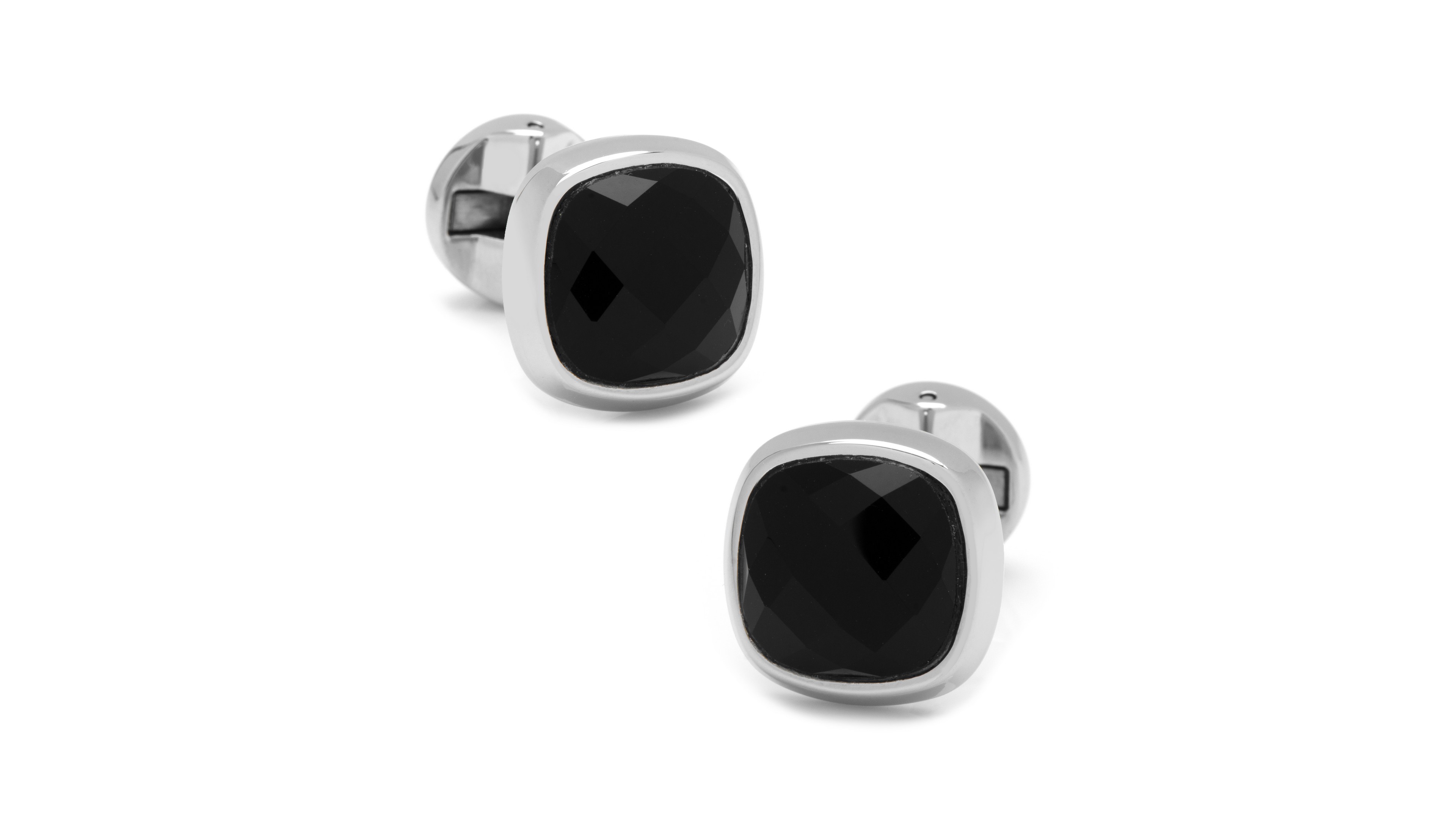 Faceted Onyx Cushion Cufflinks
