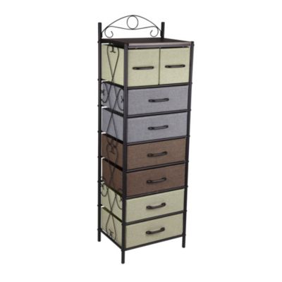 Victorian Style 8-Drawer Tower Storage Organizer Unit, Multicolor